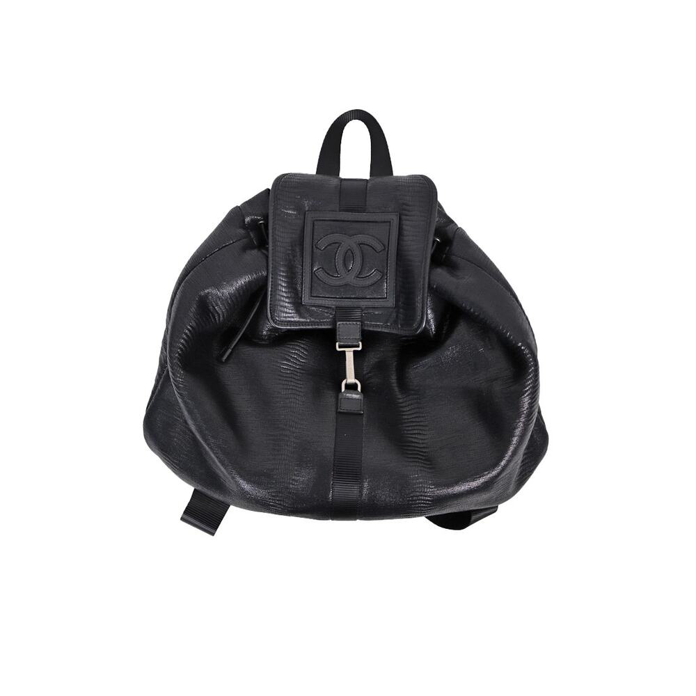CHANEL Black Bucket Backpack C-A38218